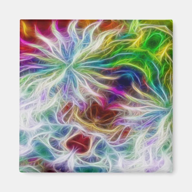 Imán de flores fractales (Frente)