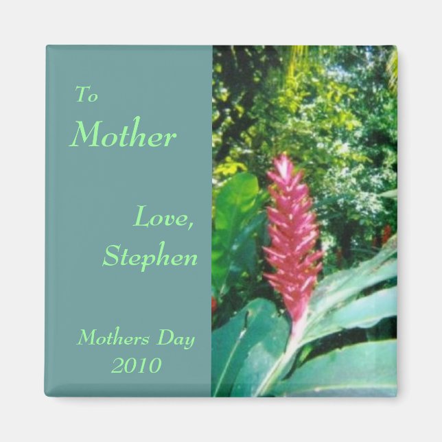 Imán de flores jamaiquino para mamá (Frente)