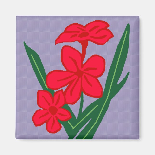 imán de flores rojas (Frente)