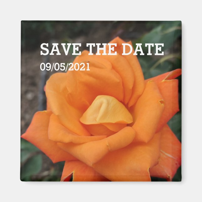 imán de flores rosa naranja (Frente)