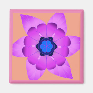 Imán de flores rosas y azules