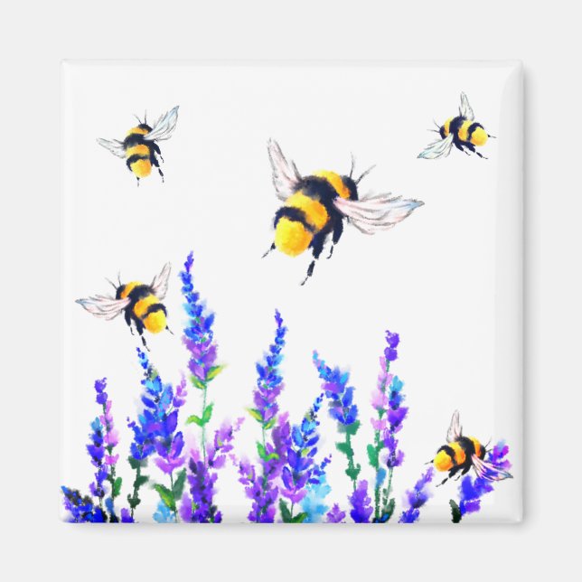 Imán de flores y abejas (Frente)
