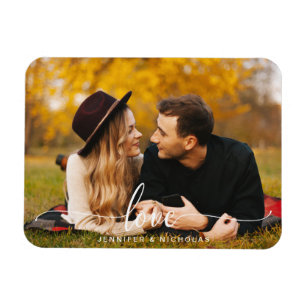 Imán de foto con guión de amor personalizado