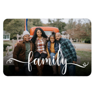 Imán de foto con letra de familia