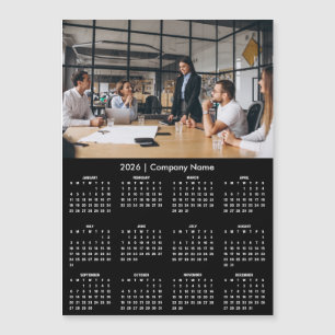 Imán de foto con nombre de empresa de calendario m