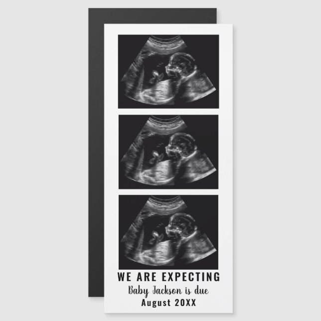 Imán de foto de anuncio de embarazo con ultrasonid (Anverso/Reverso)