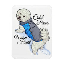 Imán de foto de Bichon de nieve de corazón cálido