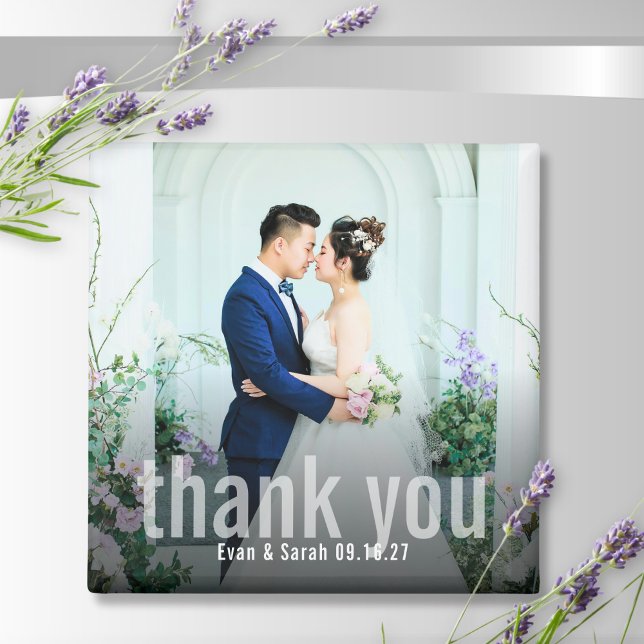Imán de foto de boda de agradecimiento moderno min (Subido por el creador)
