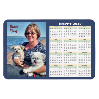 Imán de foto de calendario 2027 personalizado
