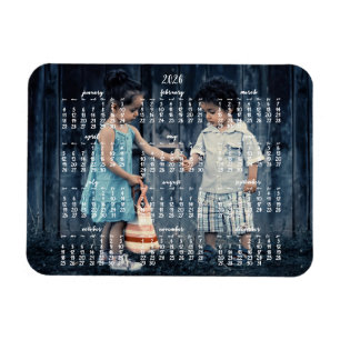 Imán de foto de calendario anual 2026 3x4