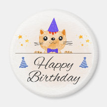 Imán de foto de gato de cumpleaños lindo