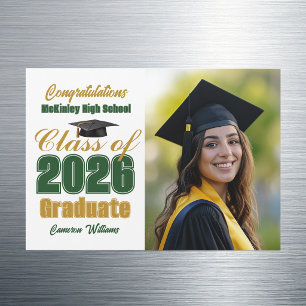 Imán de foto de graduación de la clase de 2026 de