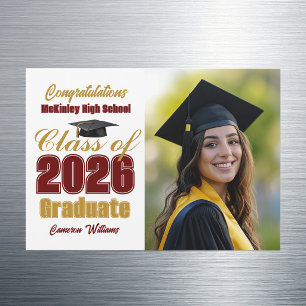 Imán de foto de graduación de la clase de 2026 en
