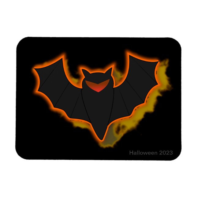 Imán de foto de Halloween de murciélago espeluznan (Horizontal)
