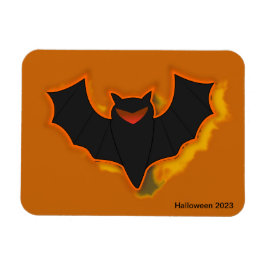 Imán de foto de Halloween de murciélago espeluznan