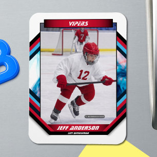 Imán de foto de hockey sobre hielo rojo Prime pers