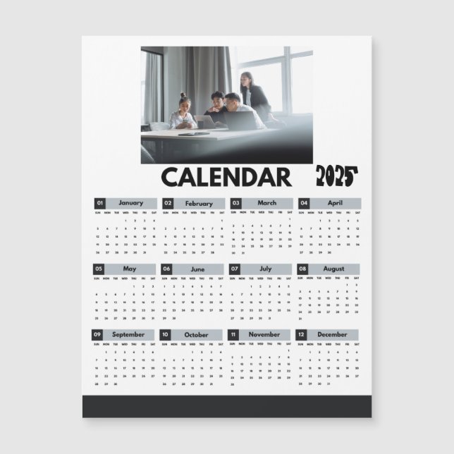    Imán de foto de la empresa de calendario modern (Anverso)