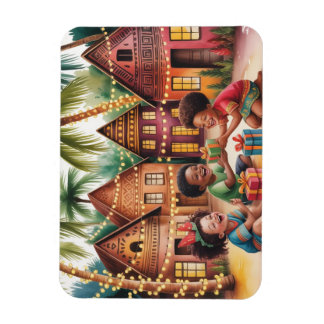 Imán de foto de Navidad de niños africanos