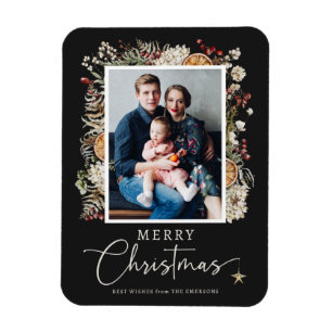 Imán de foto de Navidad elegante