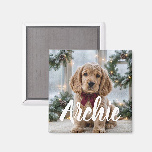 Imán de foto de Navidad personalizado (Anverso/Reverso)