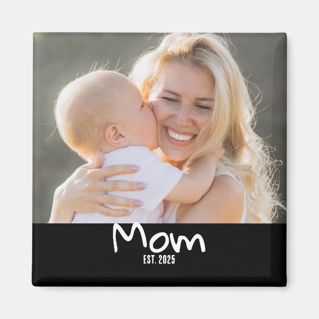 Imán de Foto Establecida de Mamá (Frente)