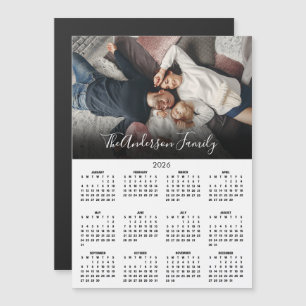 Imán de foto familiar para calendario moderno 2026