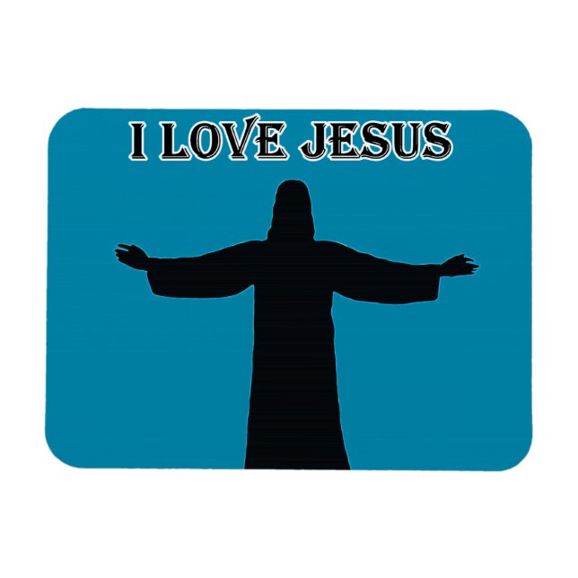 Imán de foto flexible  amo a jesus (Horizontal)