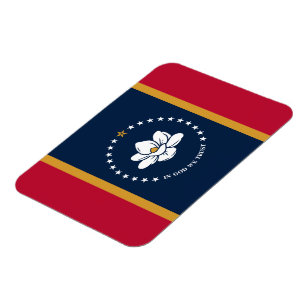 Imán de foto flexible con la bandera de Mississipp