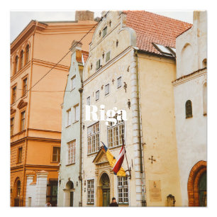 Imán de foto flexible del paisaje urbano de Riga