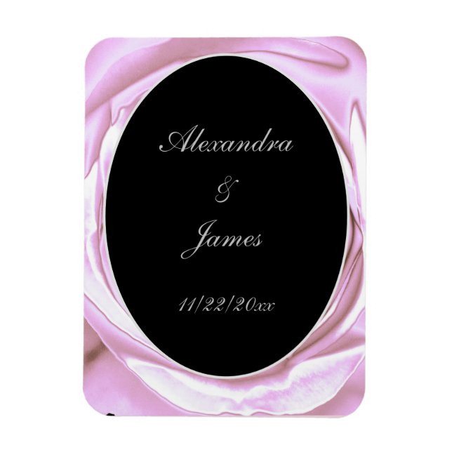 Imán de foto flexible rosa metálico (Vertical)