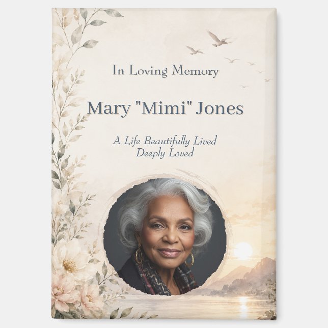 Imán de Foto Memorial Personalizado (Anverso)