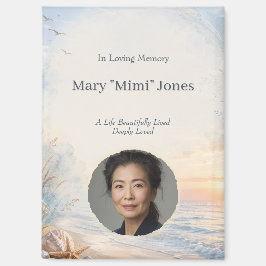 Imán de foto memorial personalizado de playa