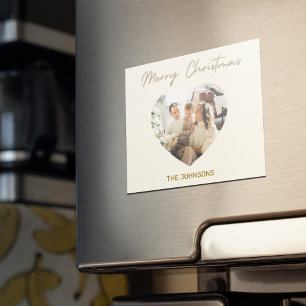 Imán de foto personalizada de Feliz Navidad