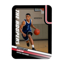 Imán de foto personalizado de jugador de baloncest