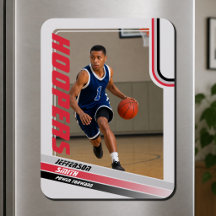 Imán de foto personalizado de jugador de baloncest