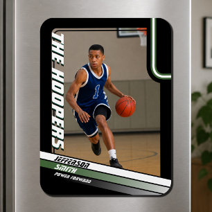 Imán de foto personalizado de jugador de baloncest