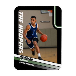 Imán de foto personalizado de jugador de baloncest