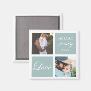 Imán de foto personalizado pastel de amor familiar