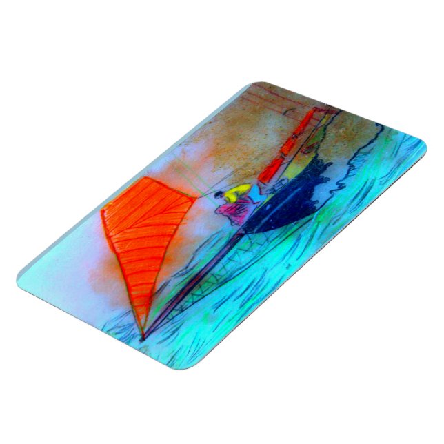 imán de fotografía de golondrina en vela roja (Lado Izquierdo)