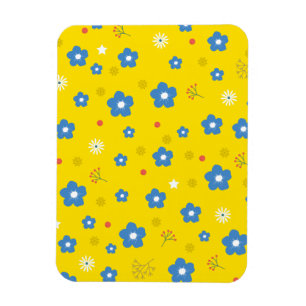 Imán de fotografía flexible amarillo floral