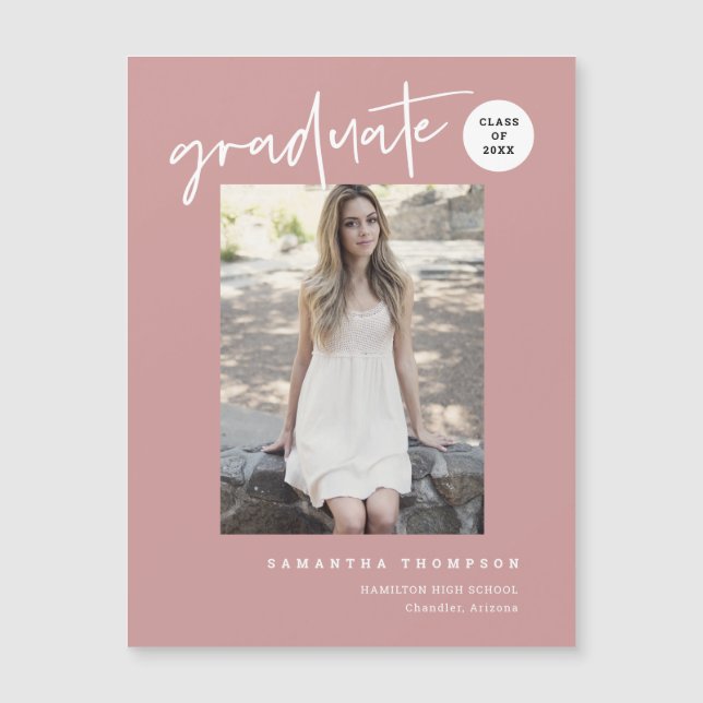 Imán de fotos de graduación de la escuela Dusty Pi (Anverso)