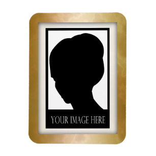 Imán de fotos de oro y mármol Rosa