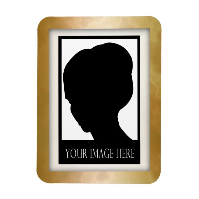 Imán de fotos de oro y mármol Rosa (Vertical)