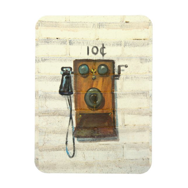 imán de fotos de teléfonos de paredes antiguas (Vertical)