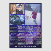 Imán de fotos personalizadas del calendario espaci