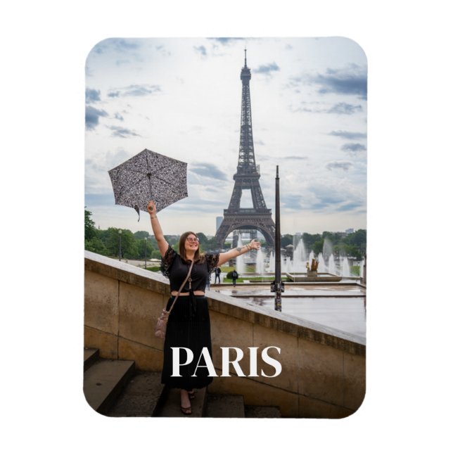 Imán de fotos personalizado de texto personalizado (Vertical)