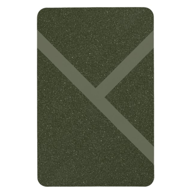 Imán de franja diagonal audaz - Minimalismo verde (Vertical)