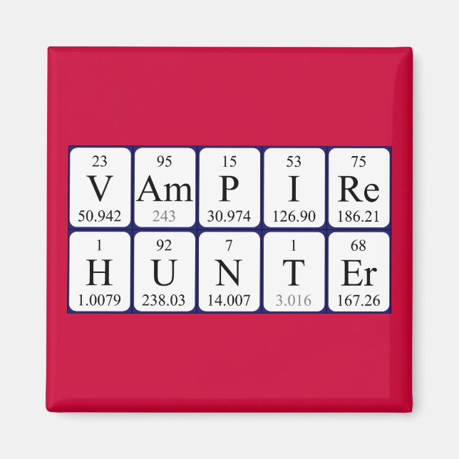 imán de frase de tabla periódica de VampireHunter (Frente)