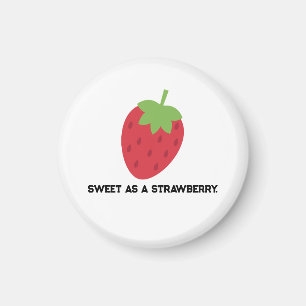 Imán de fresa dulce minimalista