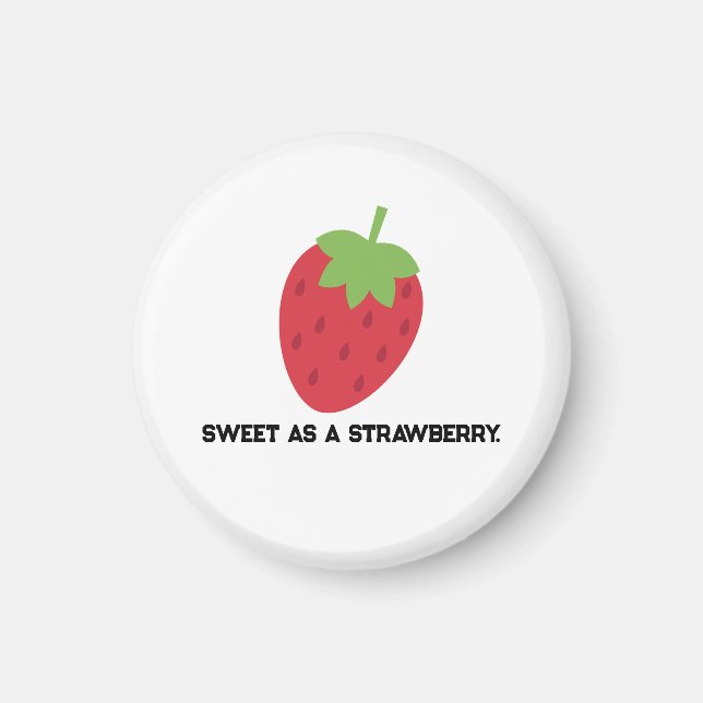 Imán de fresa dulce minimalista  (Frente)